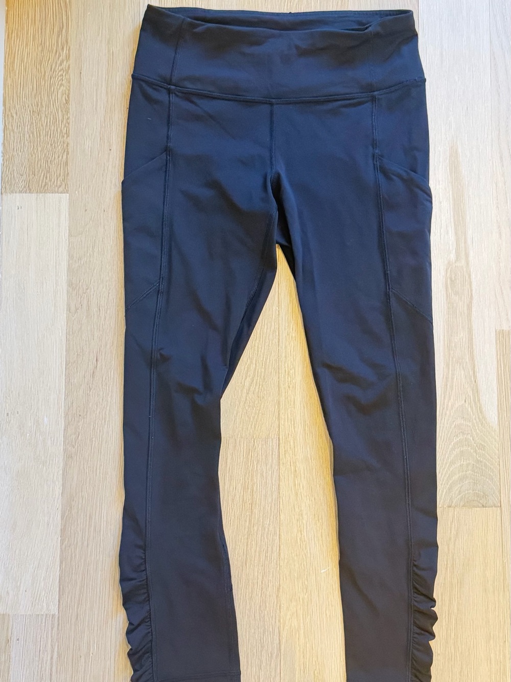 lululemon athletica Black Ruched-Hem High-Waist Leggings
